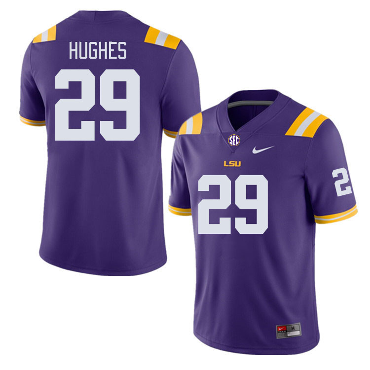 LSU Tigers #29 Jeremiah Hughes College Football Jerseys Stitched Sale-Purple